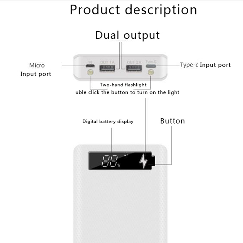 5x18650 Powerbank المحمولة Pov - مراجعة Solar Combiner Box وسعره